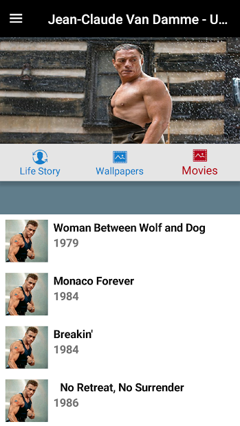 Screenshot 5 Jean-Claude Van Damme Life Story and Wallpapers android