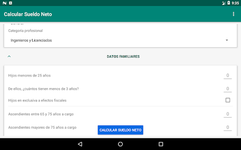 Captura 9 Calcular sueldo - Salario neto android