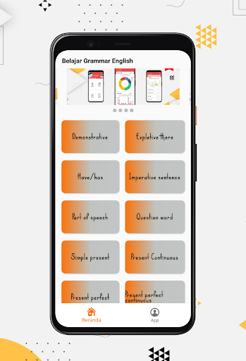 Android application Belajar Grammar English screenshort