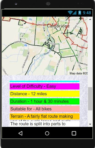Satnav Cycle Routes- Cambridge Screen 3