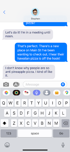 Messages - Texting OS 18 Screen 2