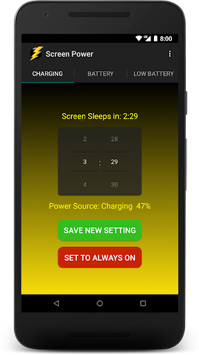 Android application Screen Power screenshort