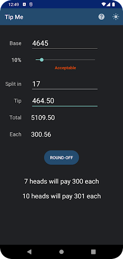 Android application Tip Me (Pro): Tip Calculator screenshort