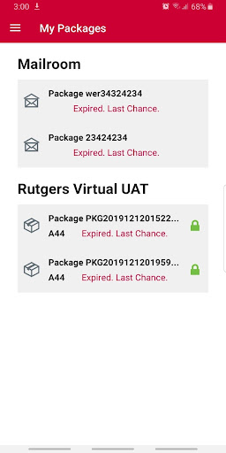 Rutgers Student Package Locker Screen 3