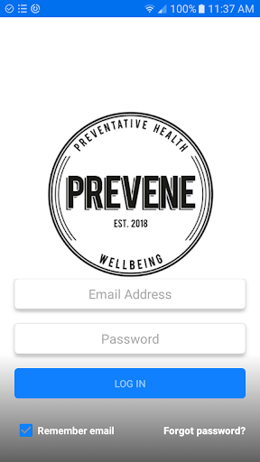 Android application PREVENE WELLBEING screenshort