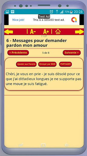 SMS dexcuses à son amour - De Screen 2