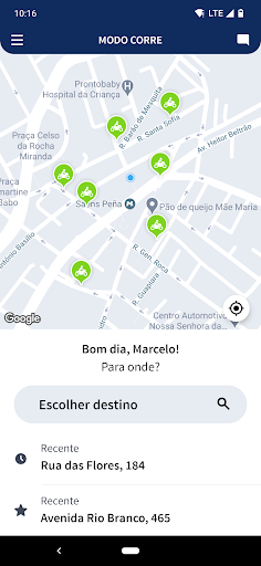 Android application Modo Corre screenshort