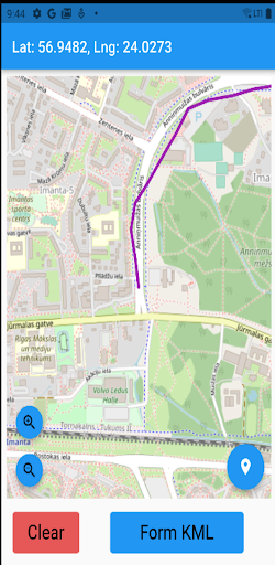 Android application TrackToKML screenshort