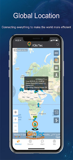 Android application iGloTecGPSTrack screenshort
