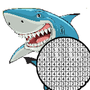 Shark Coloring By Number Pixel Art
