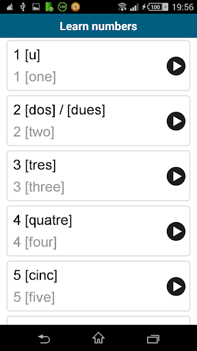 Screenshot of Learn Catalan - 50 languages