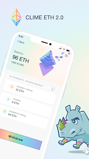 Android application Staking Ethereum Lauchpad screenshort