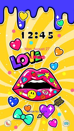 Pop Doodle Lips - Wallpaper Screen 2