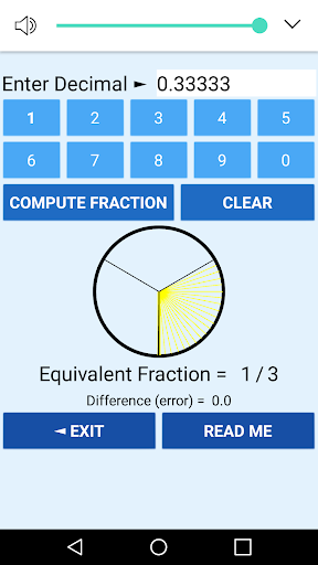 Decimal to Fraction Explorer Screen 2