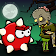 Spike red ball: fun helloween icon