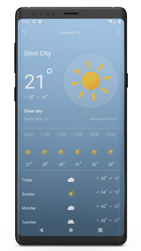 Android application WeatherMate screenshort