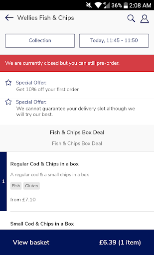 Wellies Fish & Chips Screen 2