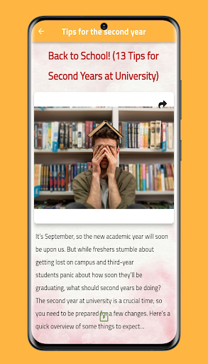 Advice for university students Screen 3