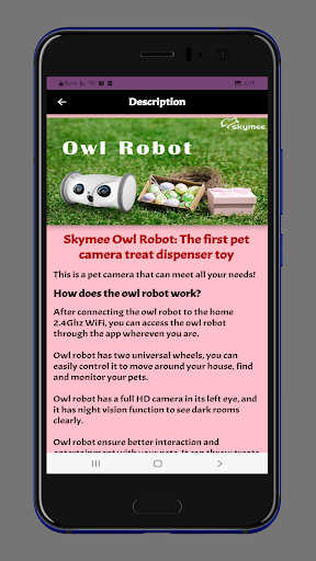 SKYMEE Owl Robot guide Screen 3