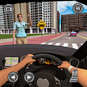 Passenger Taxi Car City Rush Driving  Icon