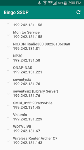 Android application Bingo SSDP screenshort