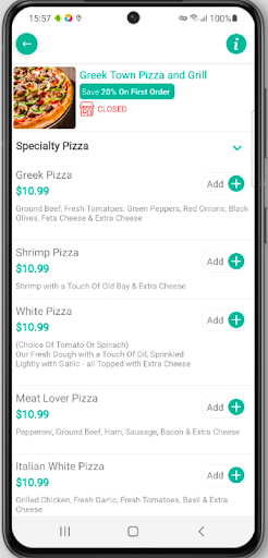 Greek Town Pizza and Grill Screen 3