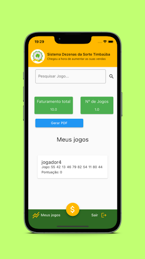 Android application Dezenas da Sorte Timbaúba screenshort