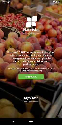 Android application Harvista Calibration Tool screenshort
