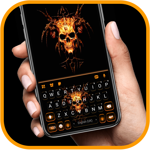 Evil Skull Keyboard Background logo