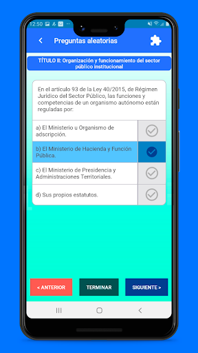 Tests Ley 40/2015 (LRJSP) Screen 2