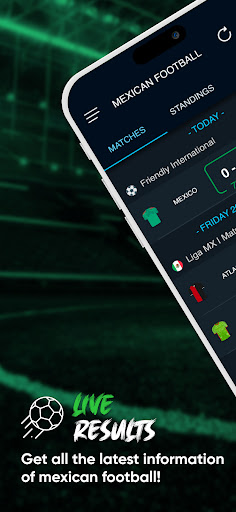 Android application Mexican football - Results screenshort
