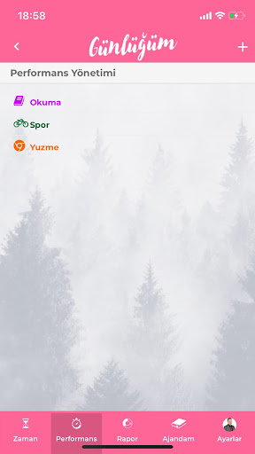 Android application Günlüğüm screenshort