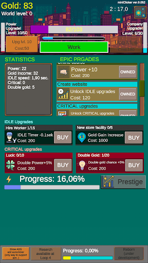 miniClicker (Simple IDLE game) Screen 3