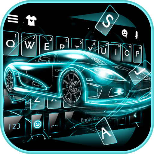 Neon Tech Car Keyboard Theme  Icon