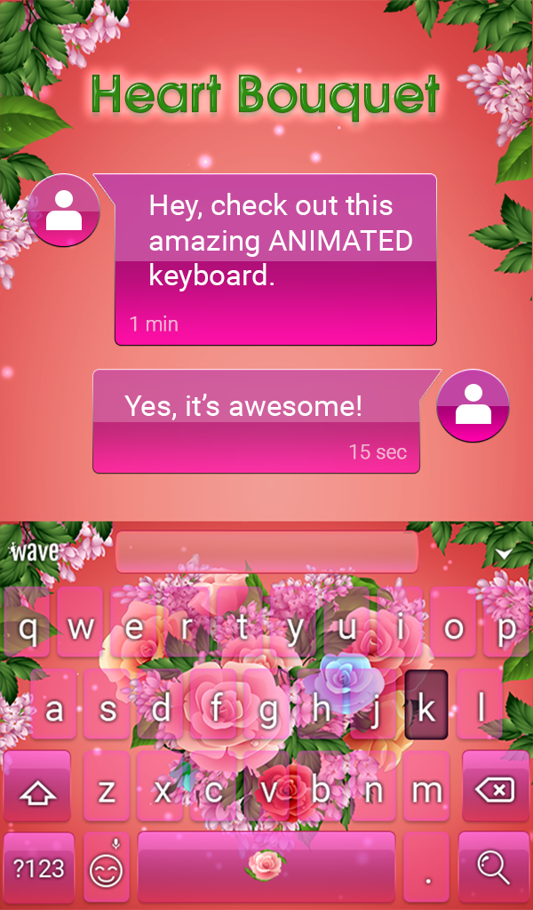 Android application Bouquet Animated Keyboard + Live Wallpaper screenshort