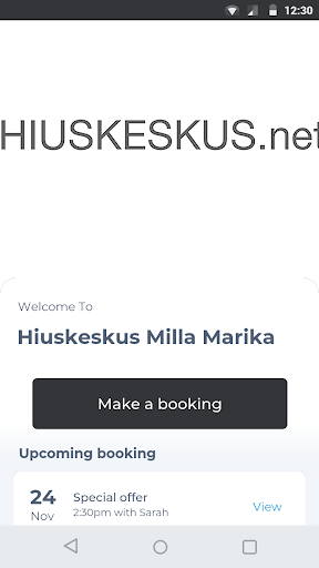 Android application Hiuskeskus Milla Marika screenshort