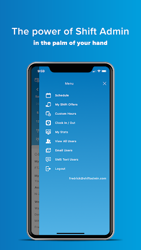 Android application Shift Admin screenshort