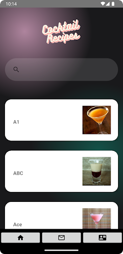 Android application Cocktail Recipes screenshort