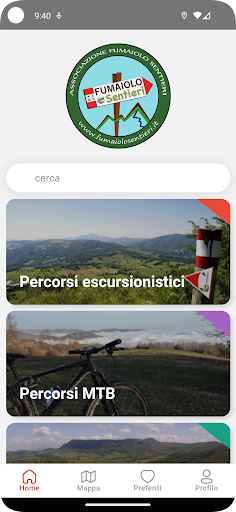 Android application Fumaiolo Sentieri screenshort