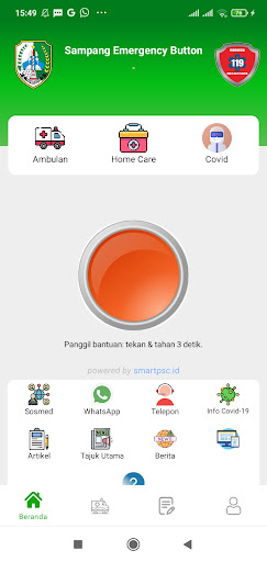 Android application Sampang Emergency Button screenshort