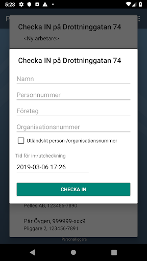 Chronox Personalliggare Screen 3