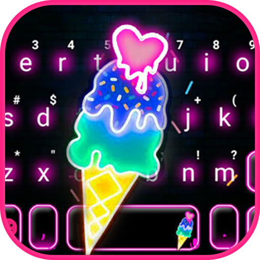 Neon Ice Cream Keyboard Theme  Icon