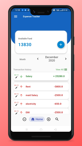 Android application Expense manager-Income expense screenshort