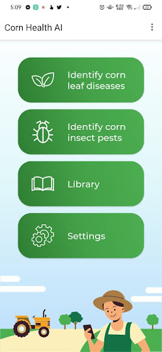 Android application Corn Health AI screenshort
