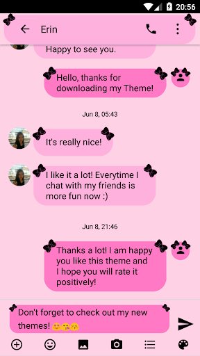 SMS Messages Ribbon Pink Black Screenshot 2 - AppWisp.com