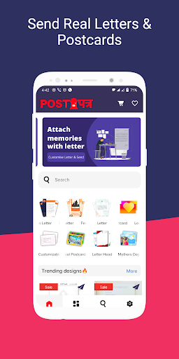 Android application Send Letters & Postcard Online screenshort