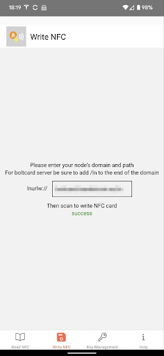 Bolt Card NFC Card Creator Screen 2