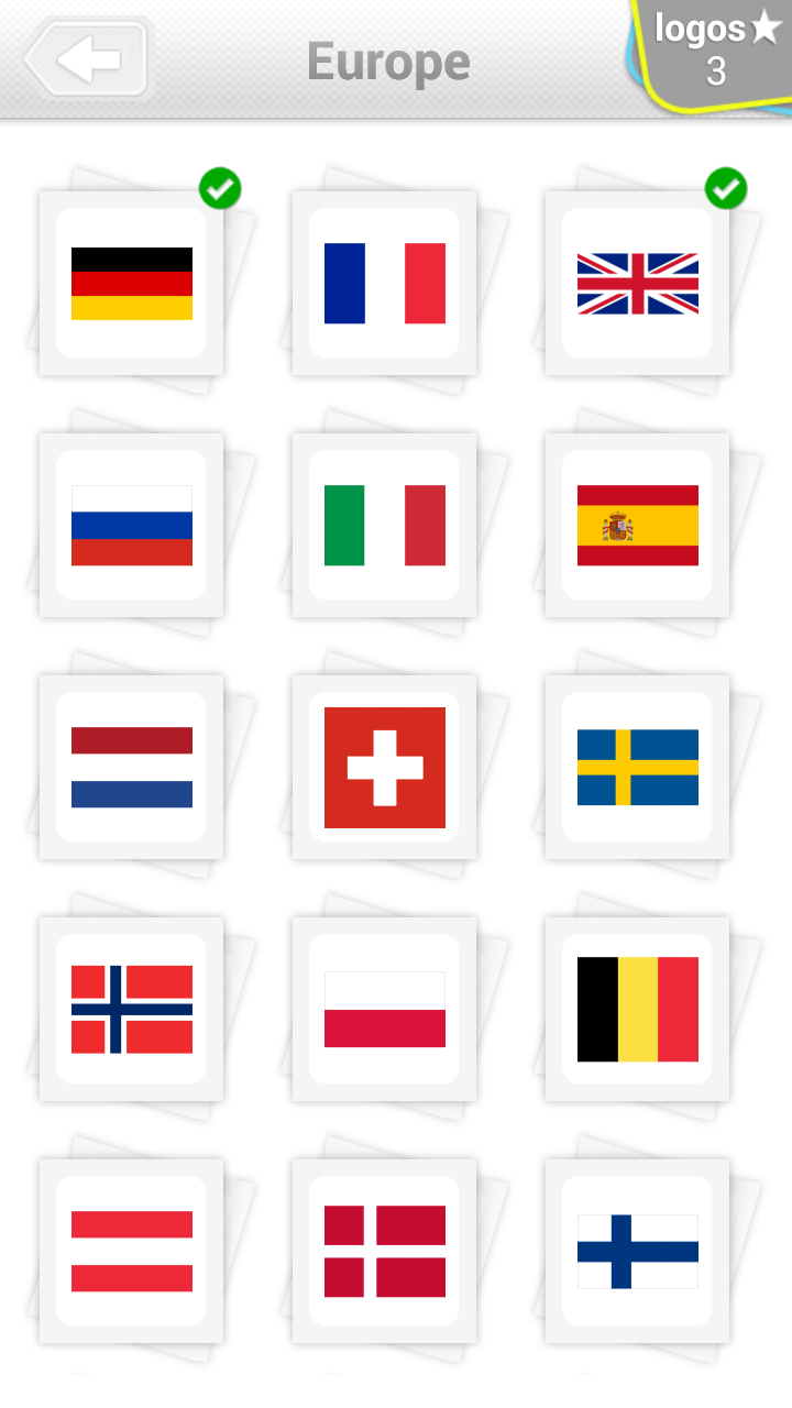 Android application Flags Quiz screenshort