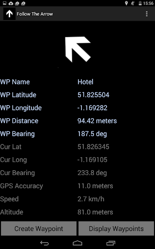 Arrow GPS Navigation Waypoints Screen 3