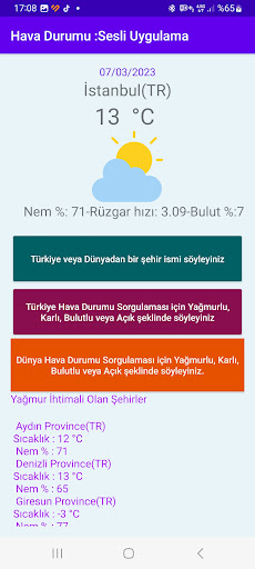 Android application Hava Durumu : Sesli Uygulama screenshort